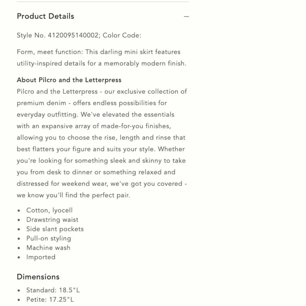 Anthropologie Pilcro Drawstring/Utility Mini Skirt - Olive Green - S - Picture 5 of 9